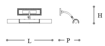 Dimensiones de la Lámpara de Pared 3030 Opera Italamp